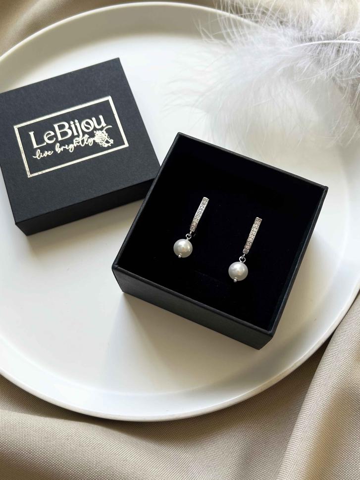 Сережки з перлами майорка в сріблі (5573) Сережки з перлами майорка в сріблі (5573)