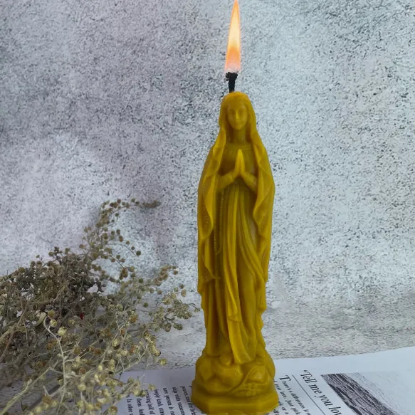 Свеча восковая Дева Мария Желтый (1203)
