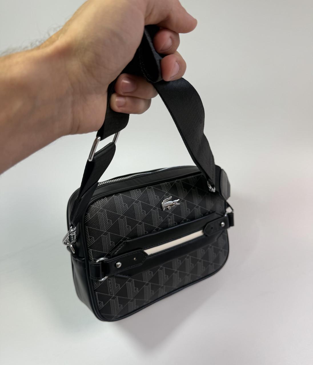 Сумка Lacoste monogram через плечо Черный - фото 4