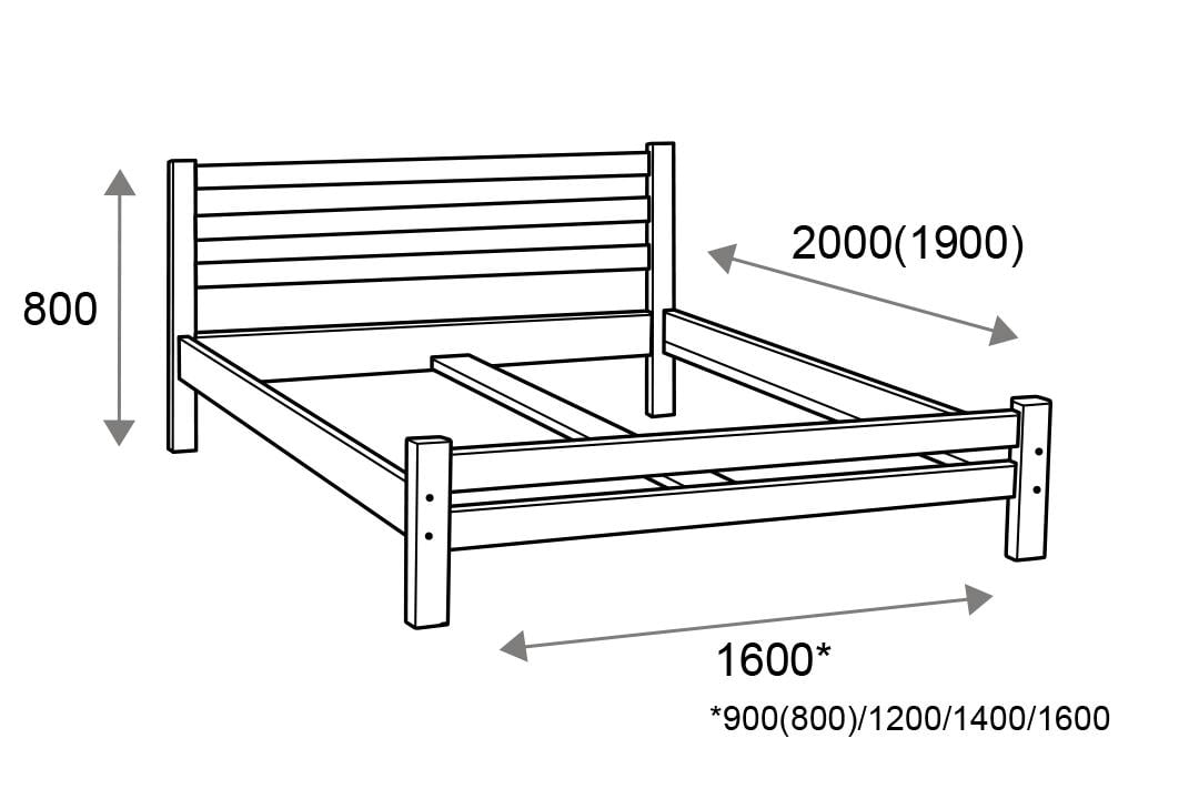 Ліжко дерев'яне Престиж Еко 160х200 см Білий - фото 5