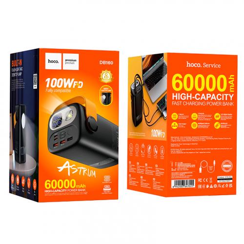 Повербанк Hoco DB160 60000 mAh PD100W Чорний (31487676) - фото 6