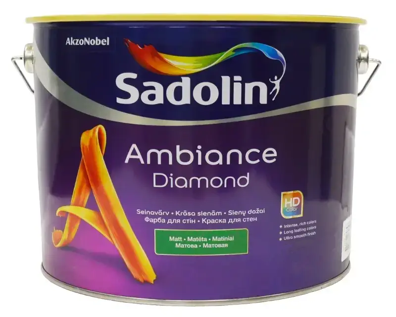 Краска для стен матовая Sadolin Ambiance Diamond 9,3 л BC Бесцветный (2889760373)