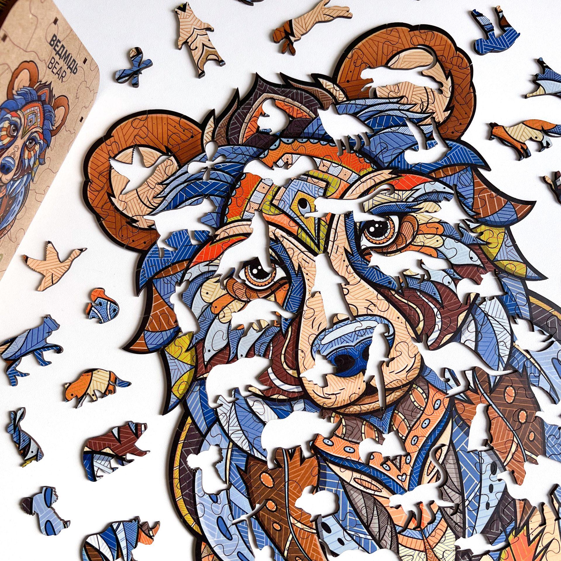 Пазл дерев'яний THEGRAVIX Ведмідь фігурний (28158081) - фото 3 Пазл дерев'яний THEGRAVIX Ведмідь фігурний (28158081) - фото 3