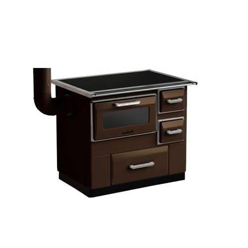 Печь на дровах буржуйка MBS 9 New Line 10 кВт левое подключение дымохода Коричневый