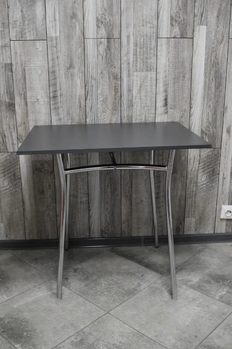 Обідній стіл 60х80х75 см Чорний/Хром (28374297)