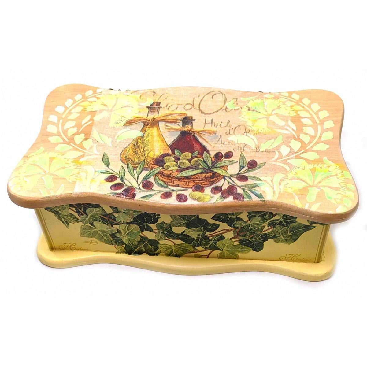 Шкатулка лаванда с фигурной крышкой 26,5х15,5х9,5 см