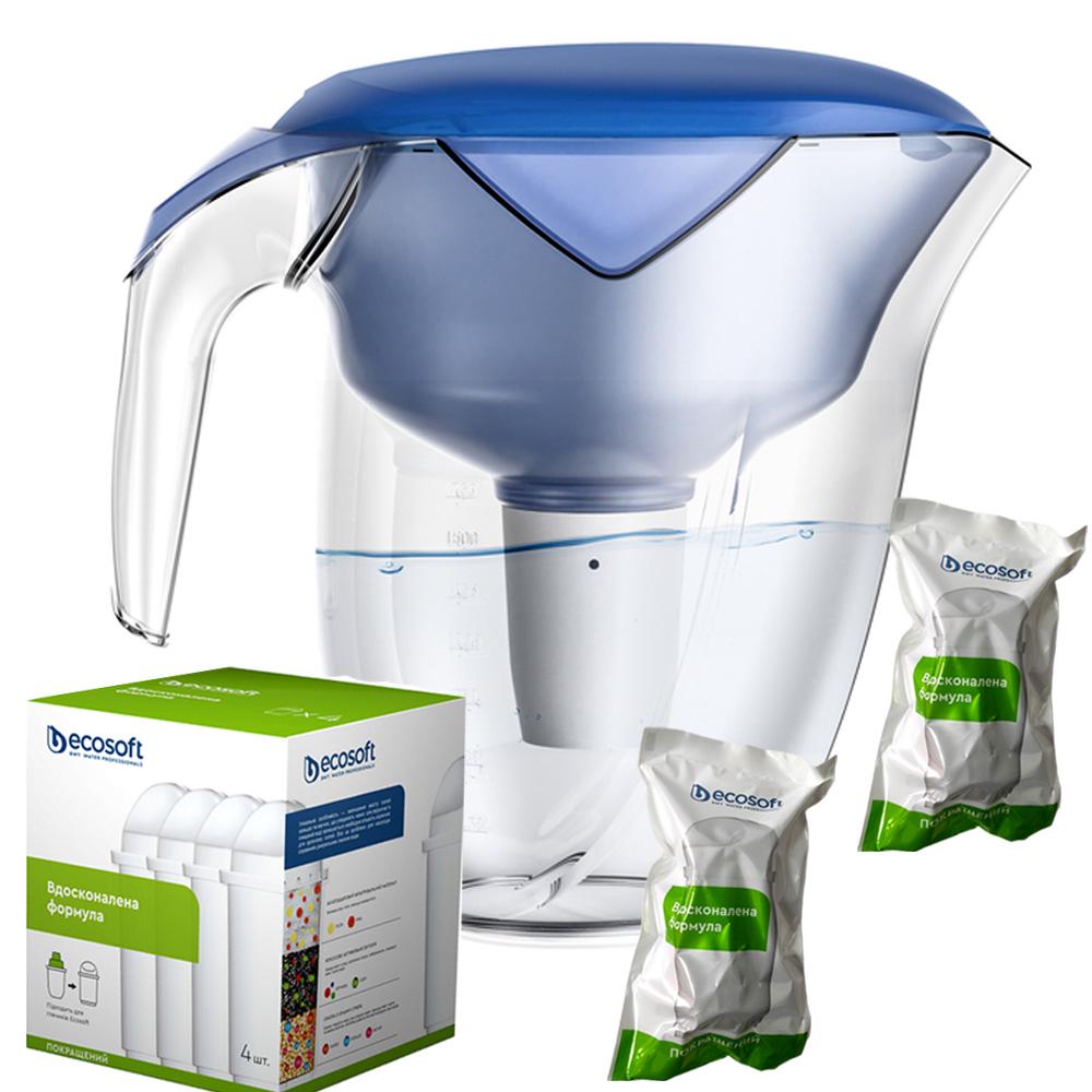 Фильтр-кувшин Ecosoft Nemo шесть картриджей Сапфировый (555145870) - фото 1 Фильтр-кувшин Ecosoft Nemo шесть картриджей Сапфировый (555145870) - фото 1