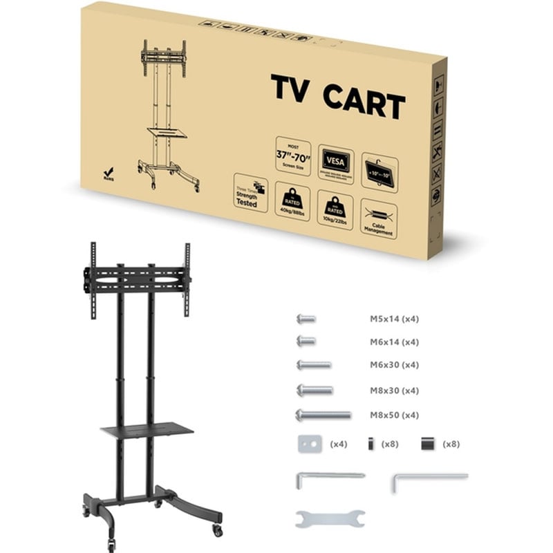 Стойкая мобильная напольная ITech T1030T для телевизора на колесах 37-70" (tf5836) - фото 13