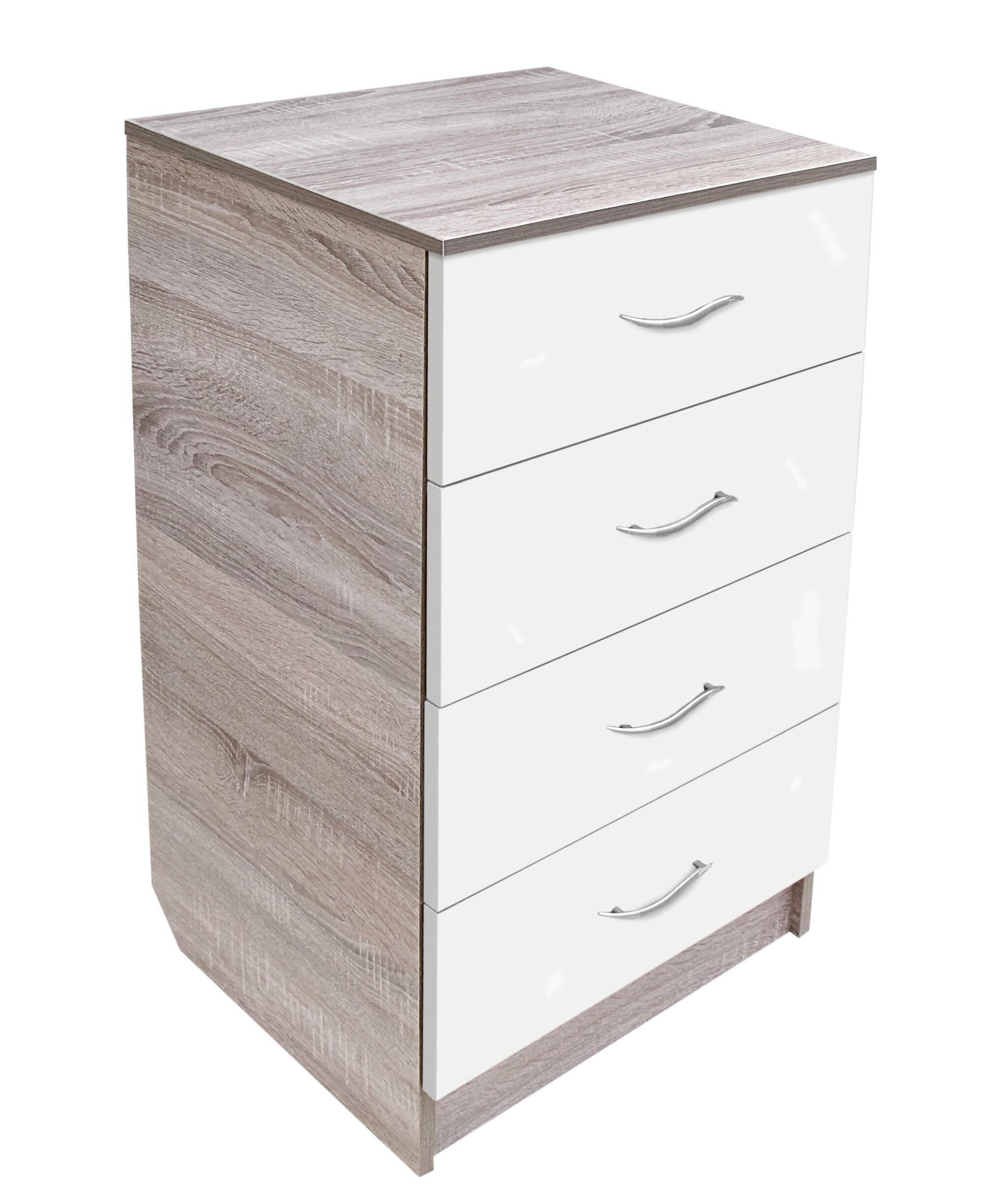 Комод МАКСИ-МЕбель Вер mini с крашеными МДФ фасадами Дуб сонома/Белый (5103161)