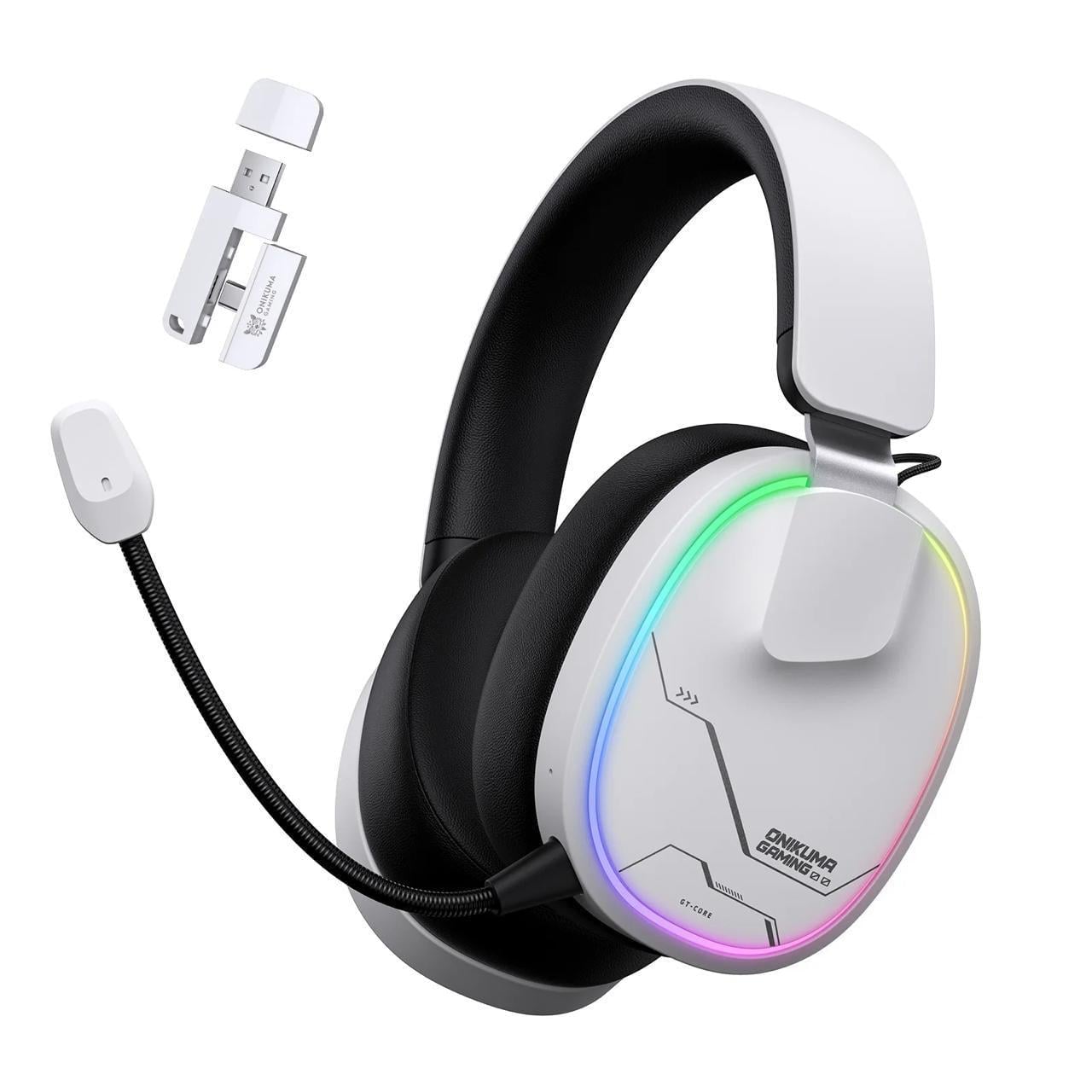 Наушники беспроводные игровые ONIKUMA Bluetooth 5.3 RGB Белый (34690996)