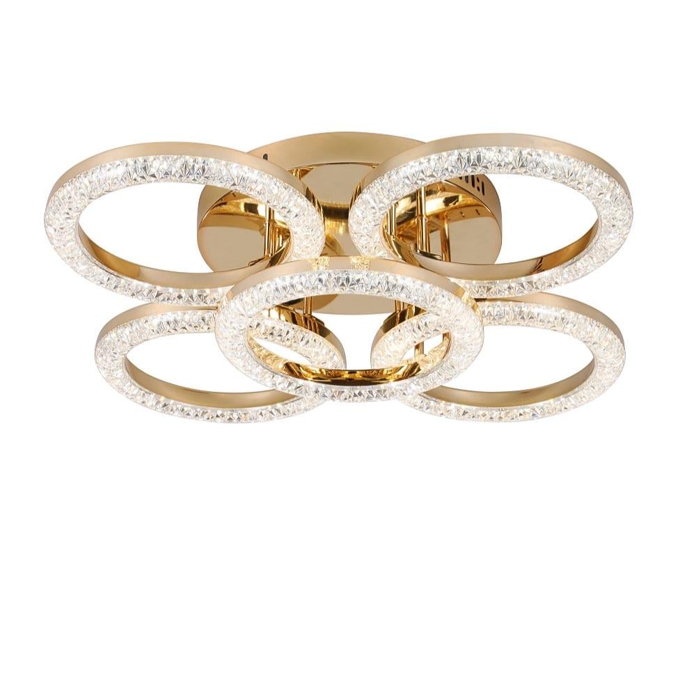 Люстра потолочная светодиодная Lighthouse SRS-19920/4+1BG GD 65Wх2 Золотой