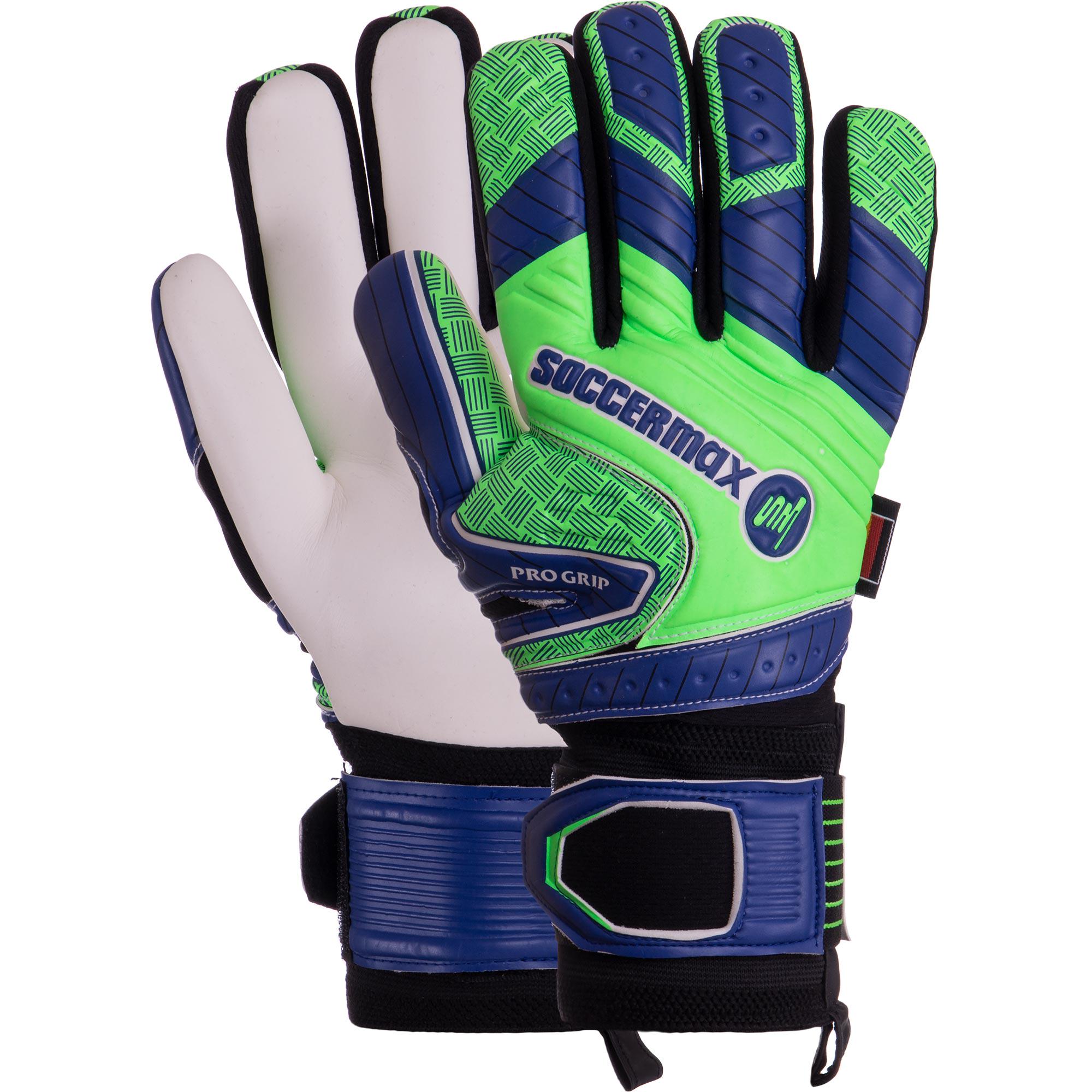 Воротарські рукавиці Zelart SOCCERMAX GK-021 р. 10 Синій/Салатовий (DR007795)