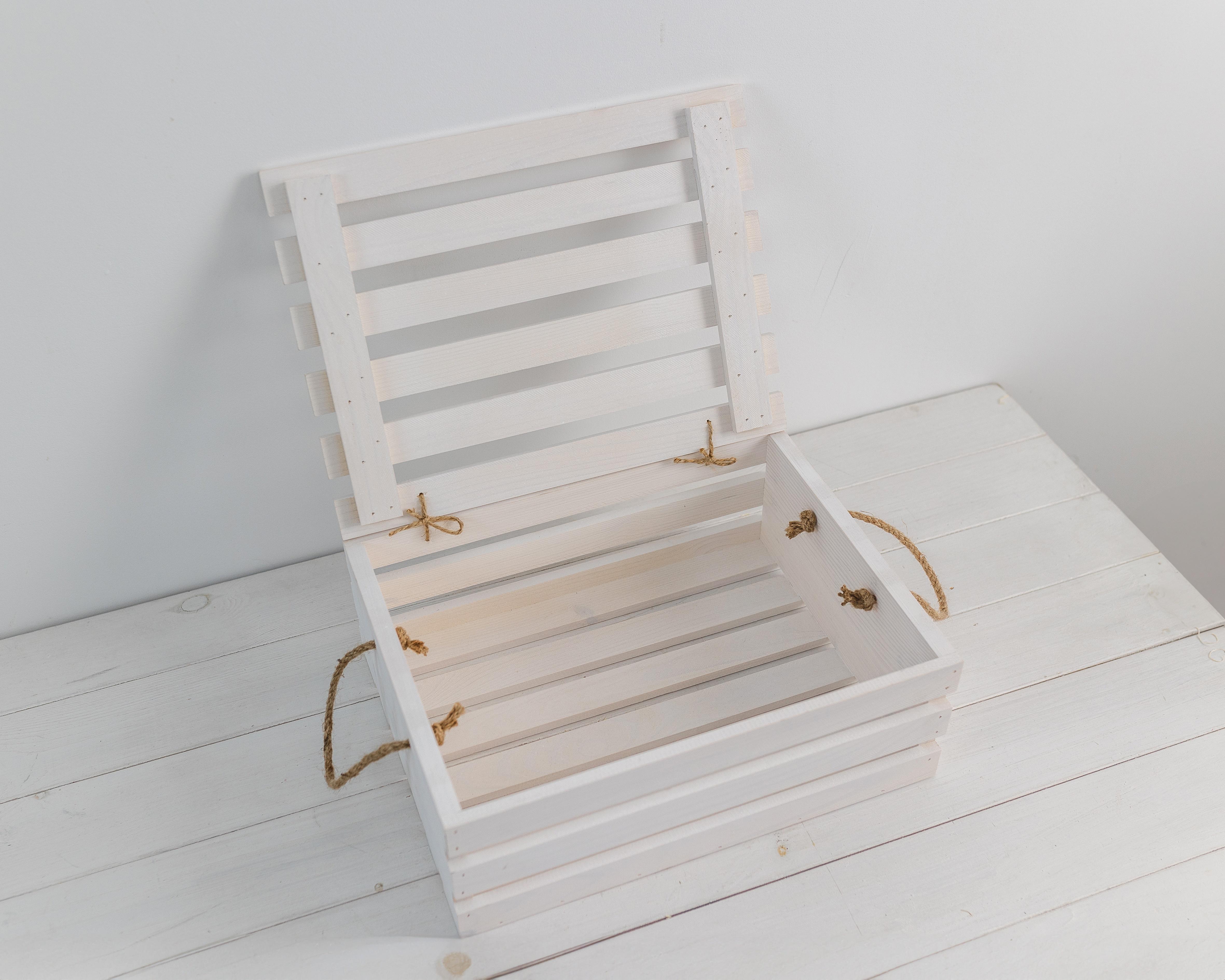 Ящик деревянный декоративный с крышкой Стандарт Лофт Белый (0002066) - фото 2 Ящик деревянный декоративный с крышкой Стандарт Лофт Белый (0002066) - фото 2