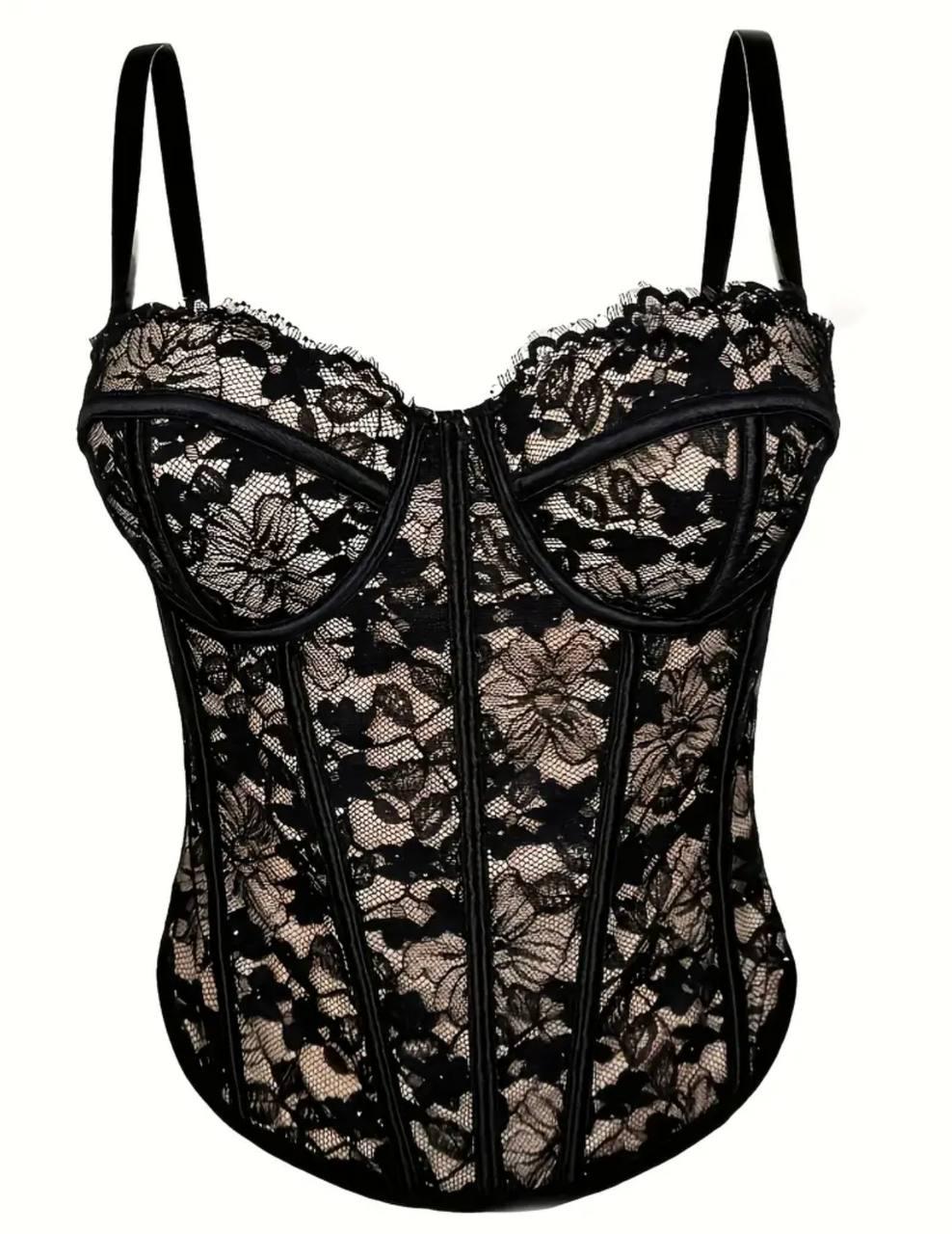 Корсет мереживний S Чорний
