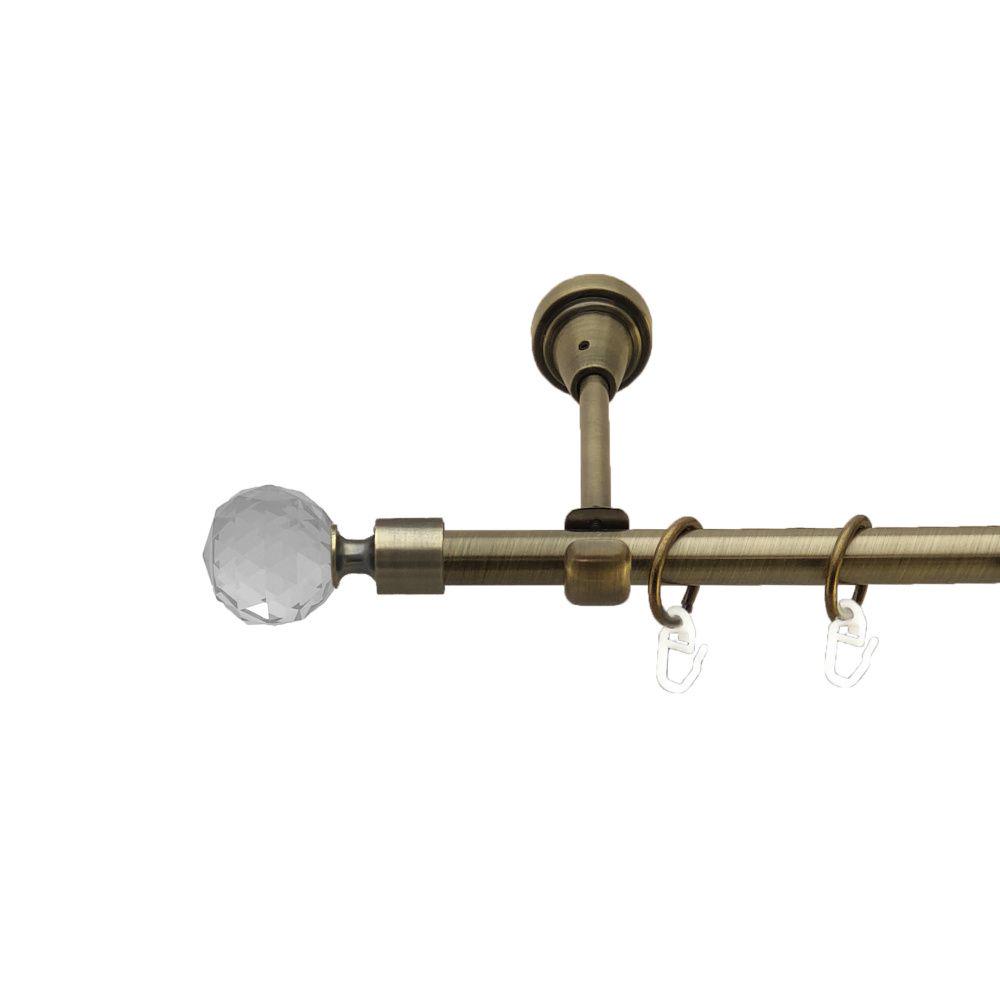 Карниз Orvit Люміера металевий однорядний відкритий гладка труба кільце металеве 16 мм 240 см Антик (00-00017005)