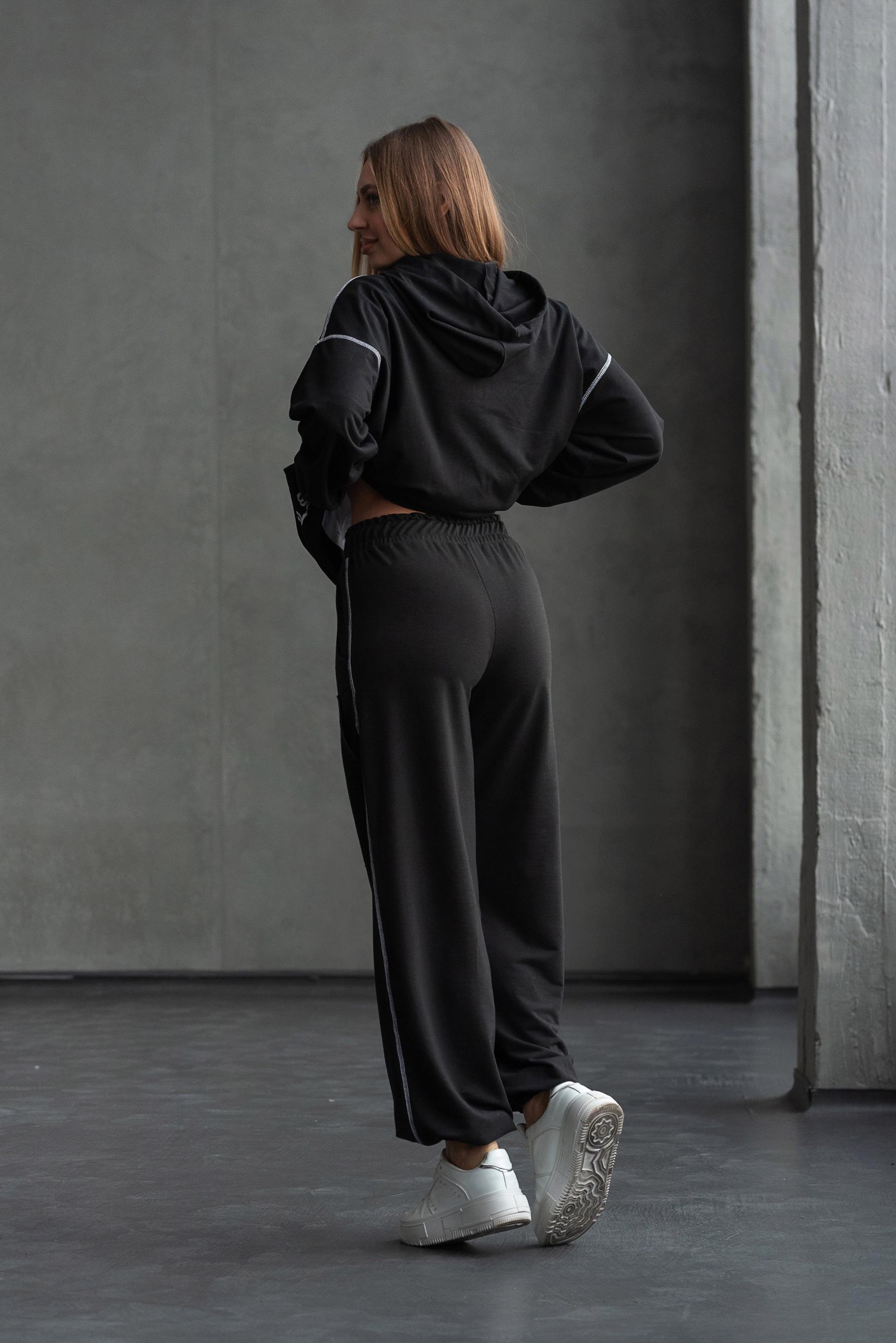 Спортивный костюм женский Милена р. 58 Черный (2288072882) - фото 2 Спортивный костюм женский Милена р. 58 Черный (2288072882) - фото 2