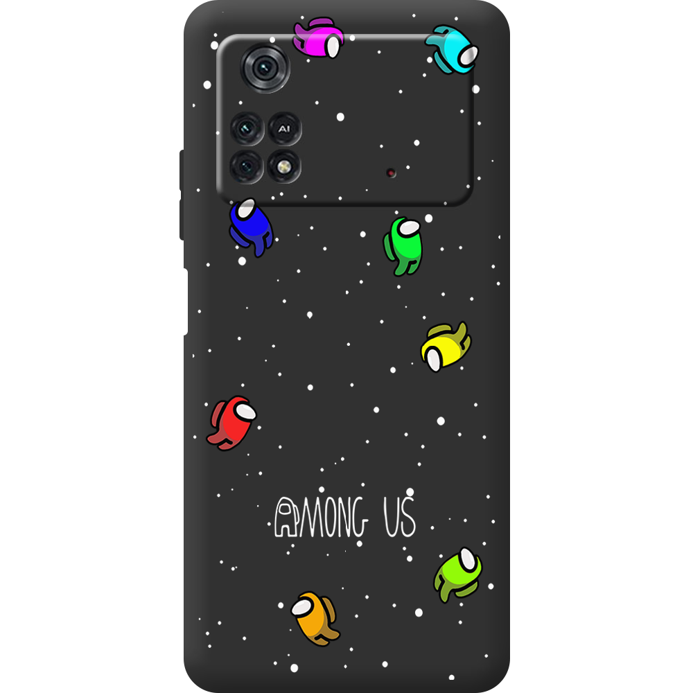 Чохол BoxFace Poco M4 Pro 4G Among Us Invisible Чорний силікон (44475-bk76-44485)