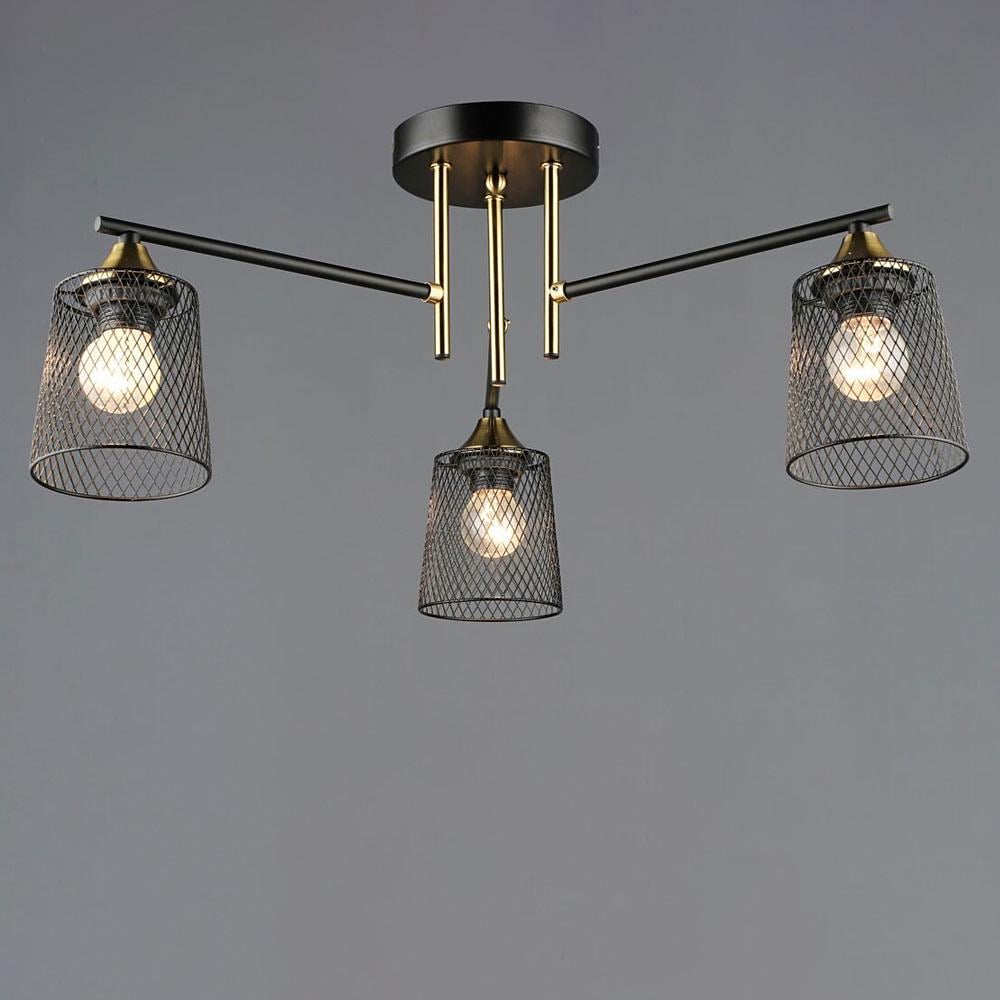 Люстра стельова Light House SRS-20333/3 BK/COP Чорний/Мідь