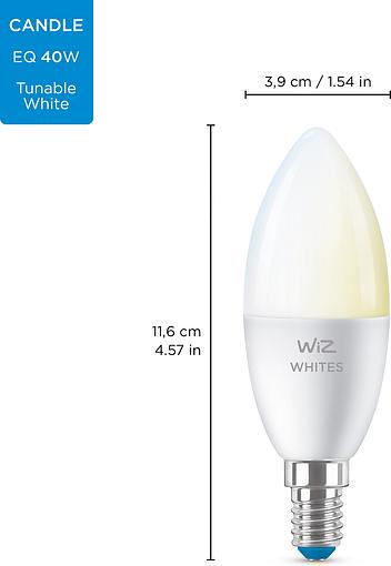 Лампа умная WiZ E14 4,9W 40W 400Lm C37 2700-6500K Wi-Fi (ERC-929002448702) - фото 10