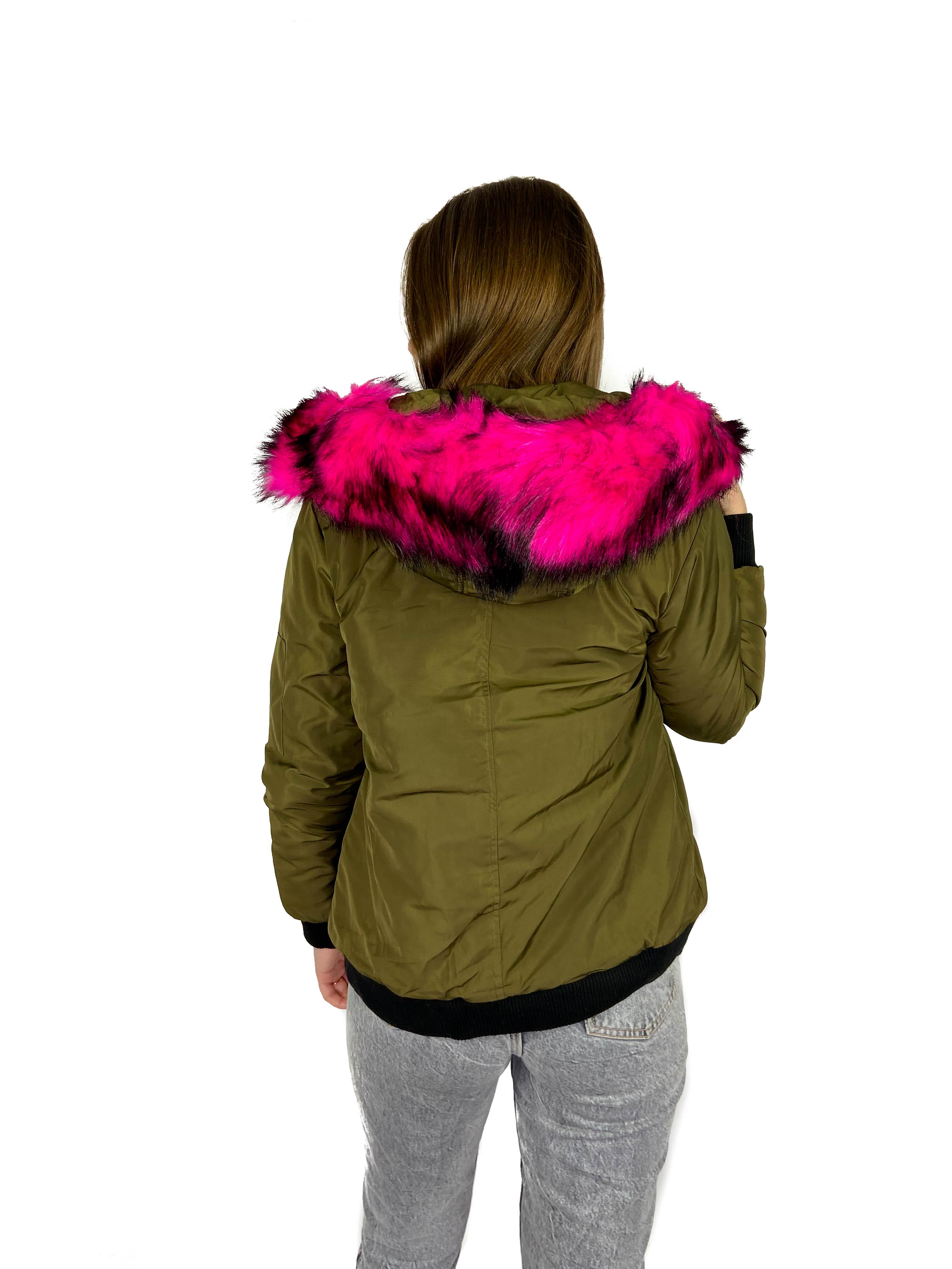 Куртка на хутрі жіноча HONGLAJIAO M Хакі (YA228) - фото 7 Куртка на хутрі жіноча HONGLAJIAO M Хакі (YA228) - фото 7