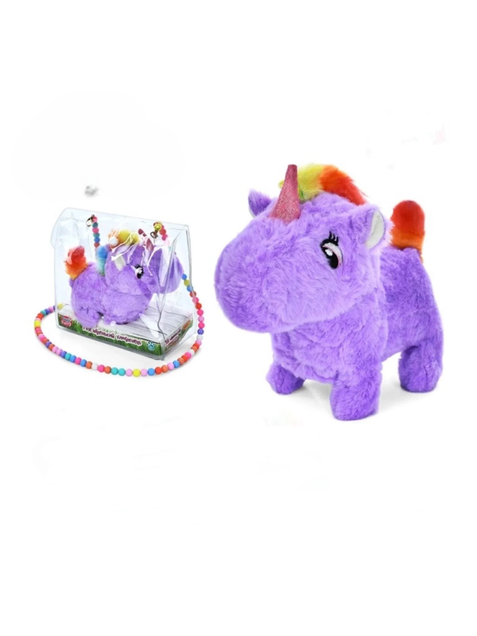 Музичний поні-єдиноріг Limo Toy 777-22D ходить/видає звуки/рухає хвостиком Фіолетовий (9195)
