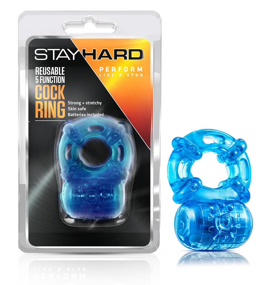 Виброкольцо эрекционное Blush Stay Hard 3,8 см Синий (T331623)