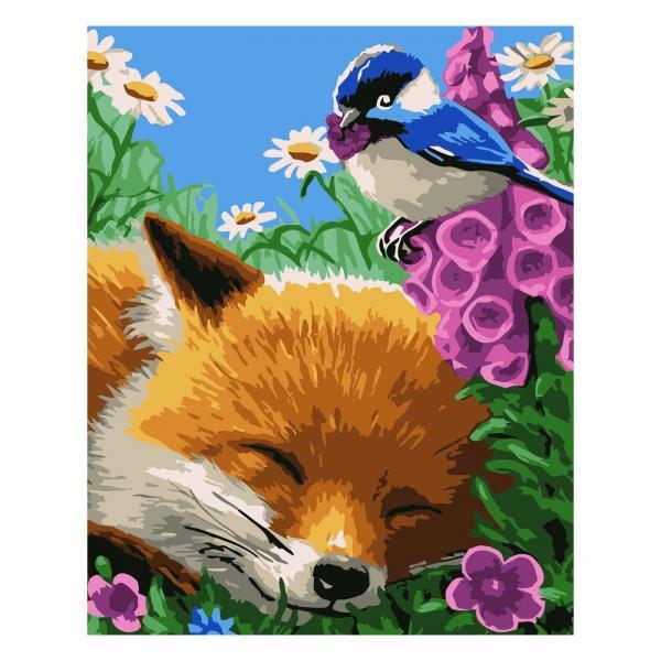 Картина по номерам Strateg Животные Лис на отдыхе 30х40 см в термопакете (SV-0039-mt)
