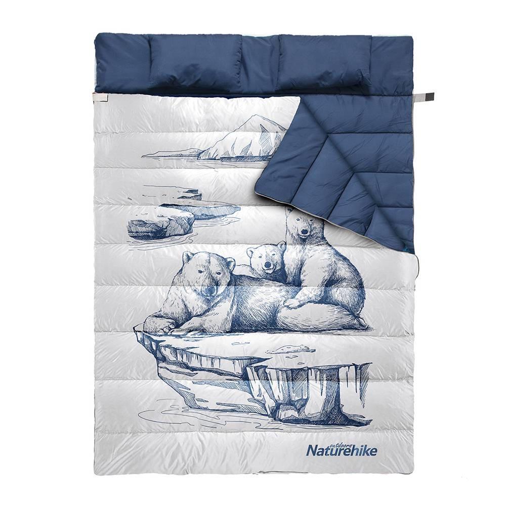 Спальний мішок Naturehike Double Sleeping Bag with Pillow Polar bear (NH21MSD06) - фото 1