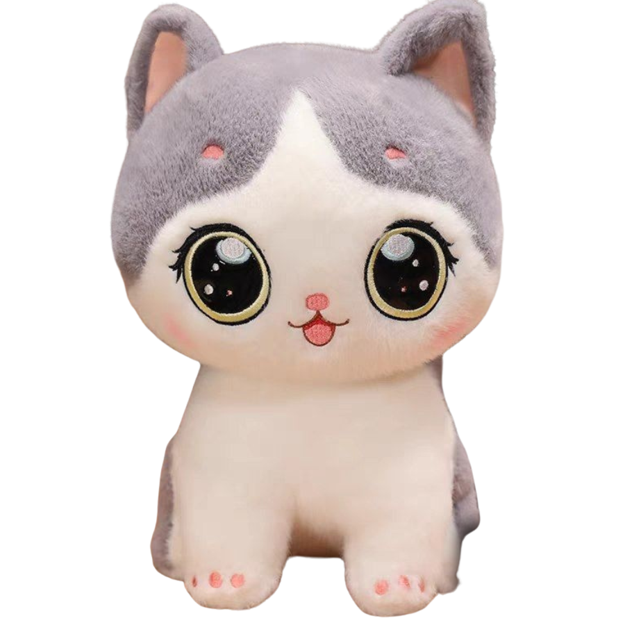 Мягкая игрушка котик с большими глазами плюшевая 45 см Серый (9101/45)