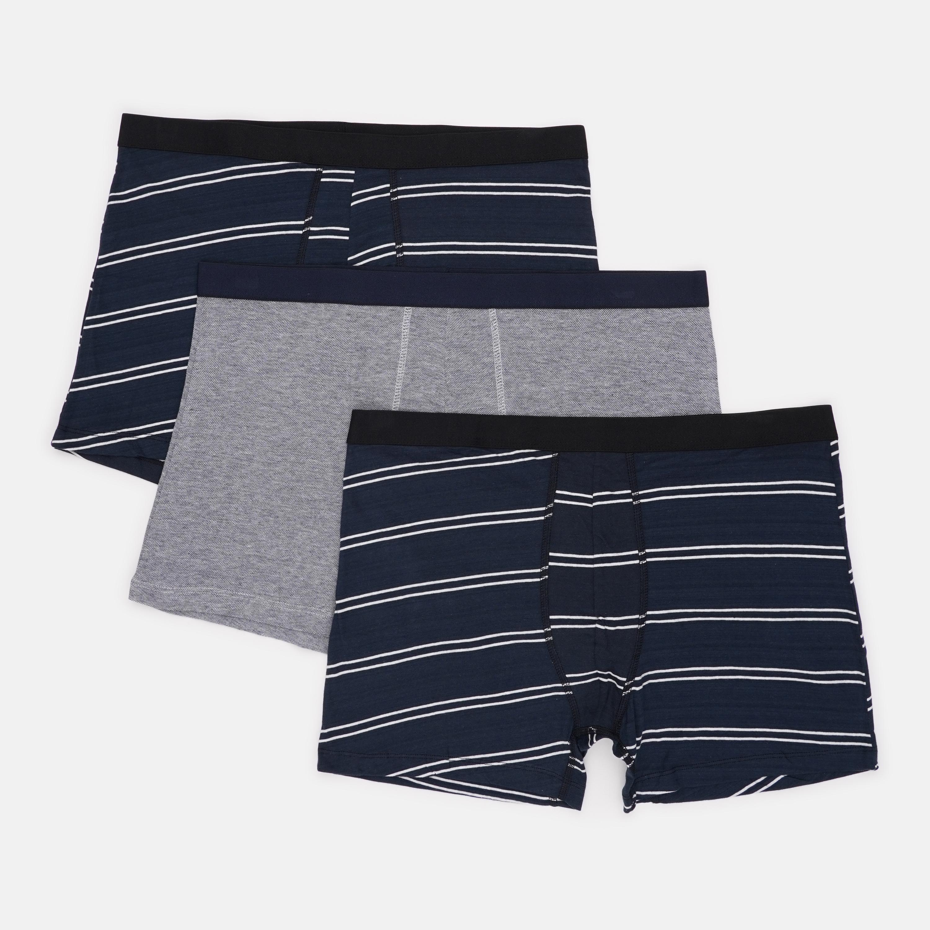 Труси Basic Collection смужка 3 шт. XXL Темно-синій (1438090354)