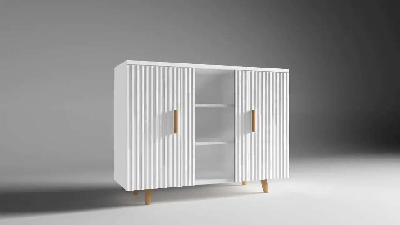 Вітрина-комод Artos Design Verona 1W2D з ламінованої ДСП/ламінованої МДФ Білий (49270) - фото 2