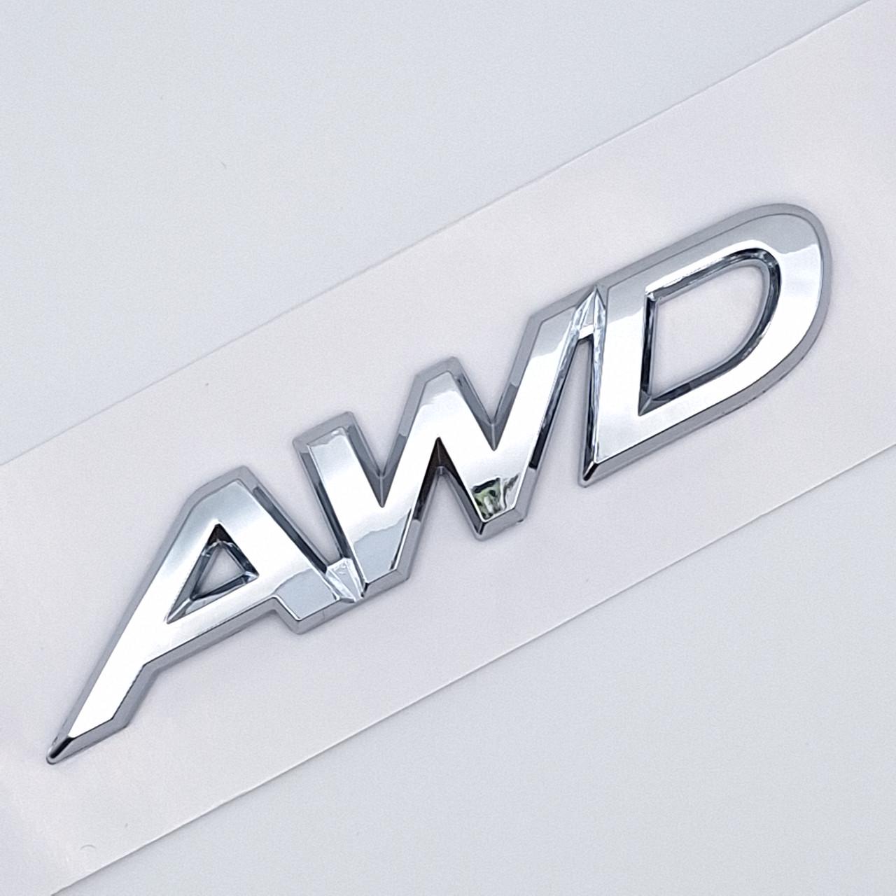 Емблема напис AWD Mazda 9х1,7 см Хром глянцевий (2343315412)