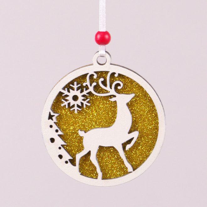 Новогодний подвеска Flora с Оленем 8 см 2 шт. (19914)