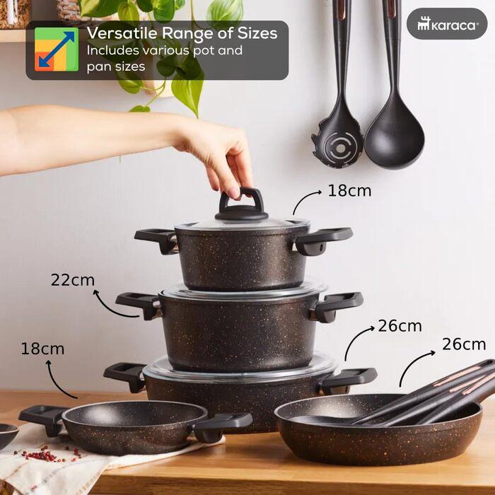 Набор посуды Karaca Biogranite BlackGold из 13 предметов (TJV1NXRB0B) - фото 2 Набор посуды Karaca Biogranite BlackGold из 13 предметов (TJV1NXRB0B) - фото 2