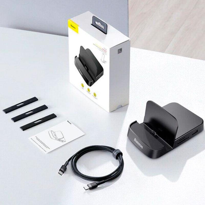 Док-Станция подставка BASEUS Mate Docking Type-C Mobile Phone Intelligent HUB Docking Station для телефона планшета Samsung/Xiaomi/Huawei 7in1 (CAHUB-AT01) - фото 8