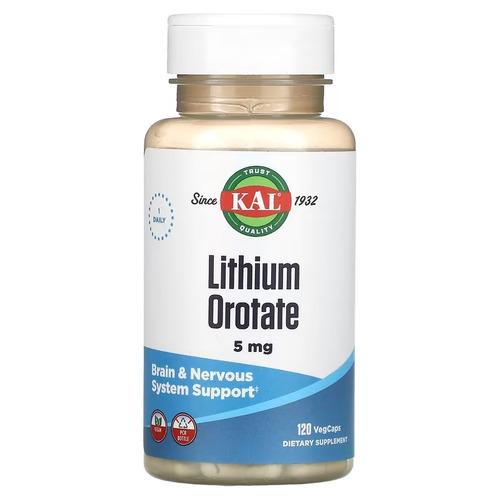 Добавка KAL Lithium Orotate 5 мг 120 VegCaps (CAL-86331)