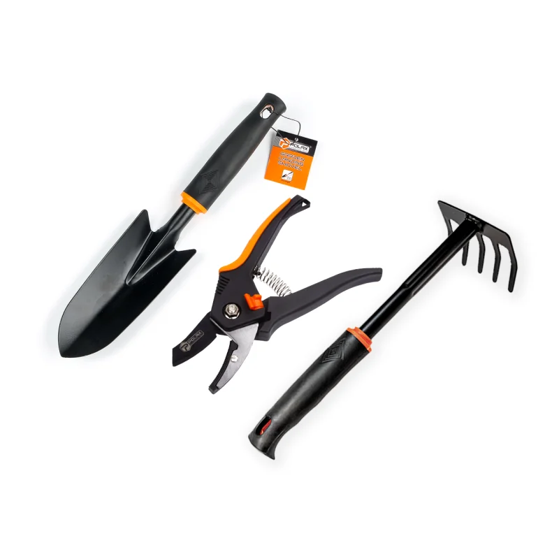 Набір садових інструментів Polax садова лопатка/граблі міні/секатор (770-29)