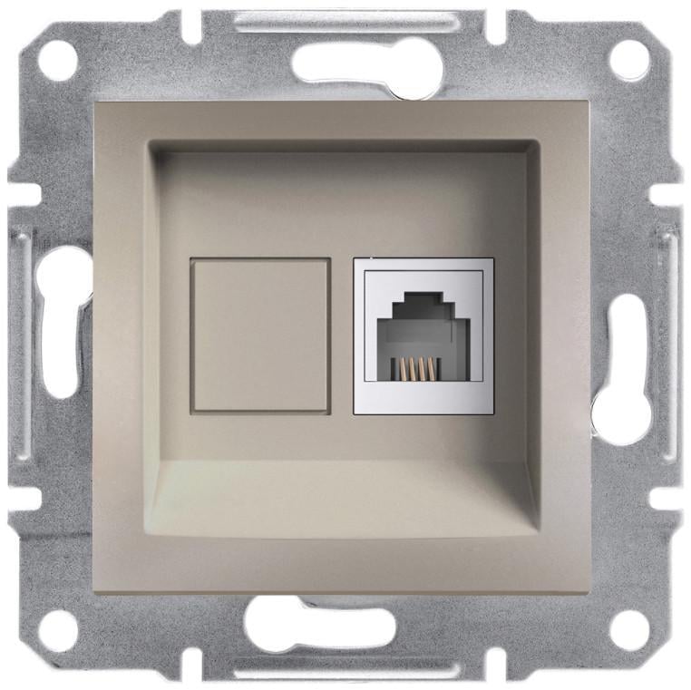 Розетка телефонная одиночная Schneider Electric RJ-11 Asfora Бронзовый