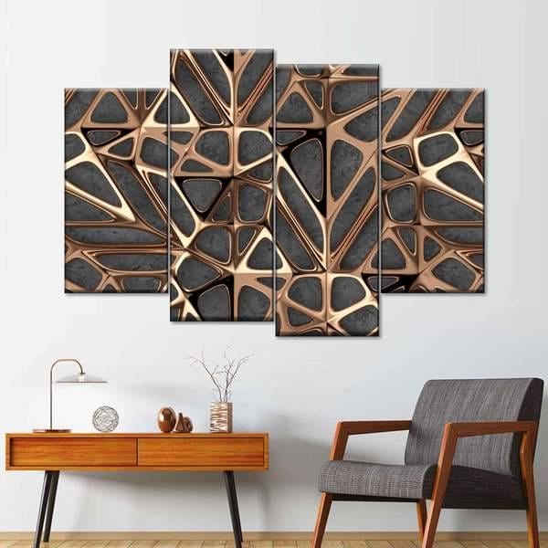 Модульная картина KIL Art Геометрическая абстракция из четырех частей 129x90 см (M4_L_19)
