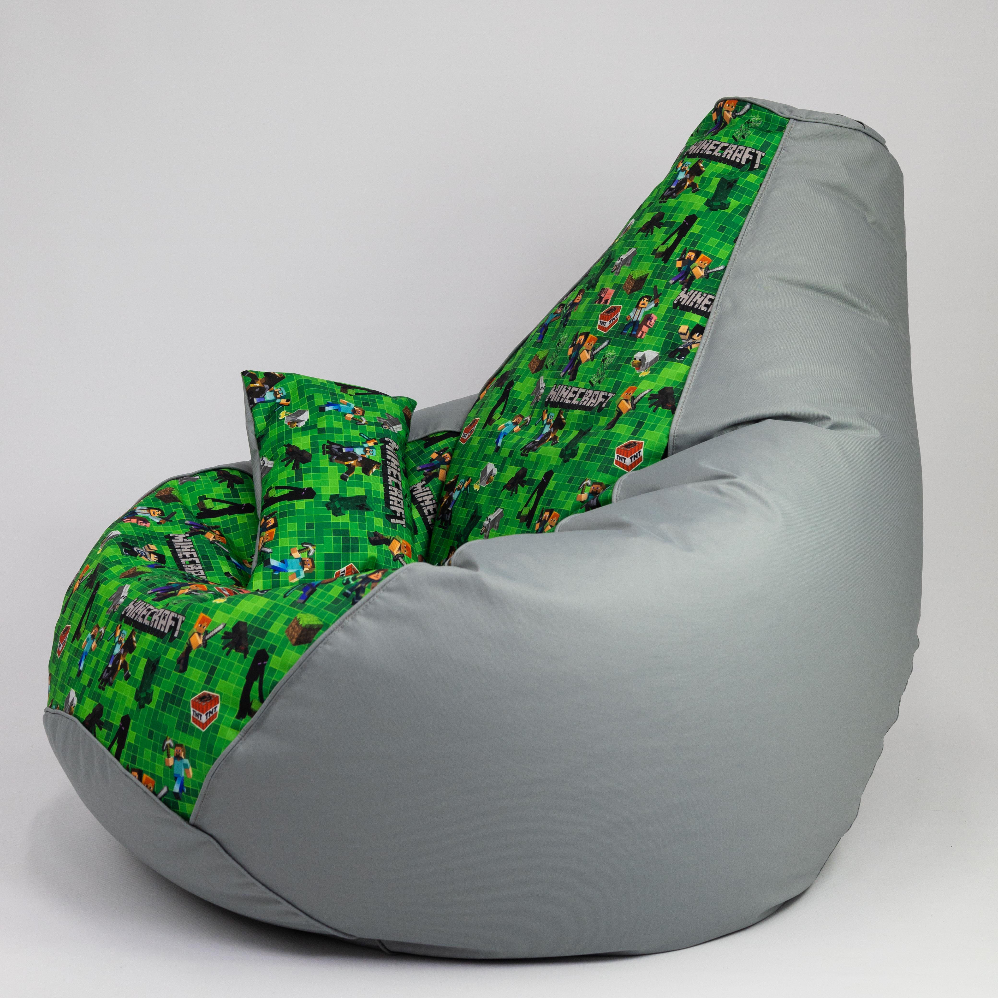 Бескаркасное кресло-мешок и подушечка Flex Oksford Minecraft с кантиком ХXL 140х100 см (100030) - фото 2 Бескаркасное кресло-мешок и подушечка Flex Oksford Minecraft с кантиком ХXL 140х100 см (100030) - фото 2
