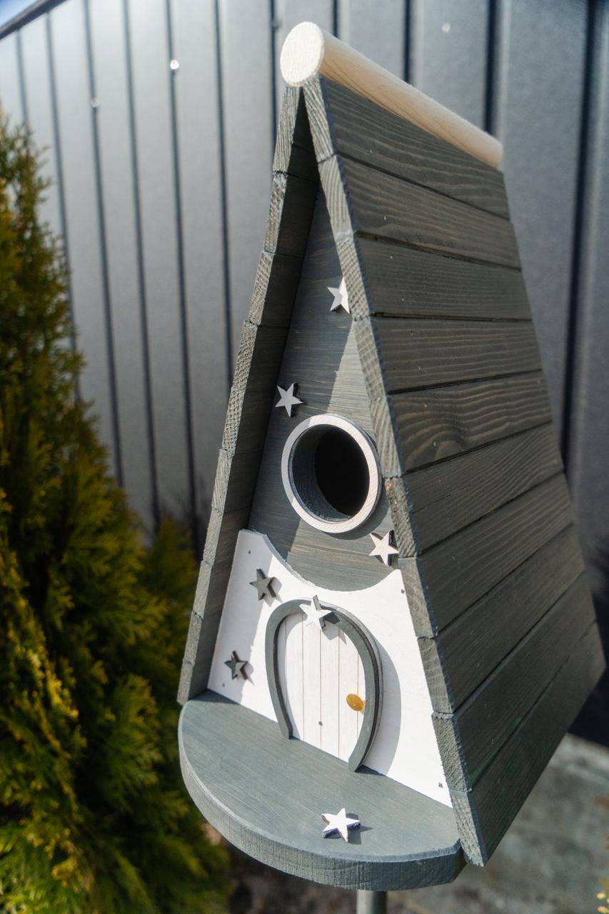 Дом для птиц Андромеда из дерева 325х290х210 мм Антрацит - фото 2 Дом для птиц Андромеда из дерева 325х290х210 мм Антрацит - фото 2