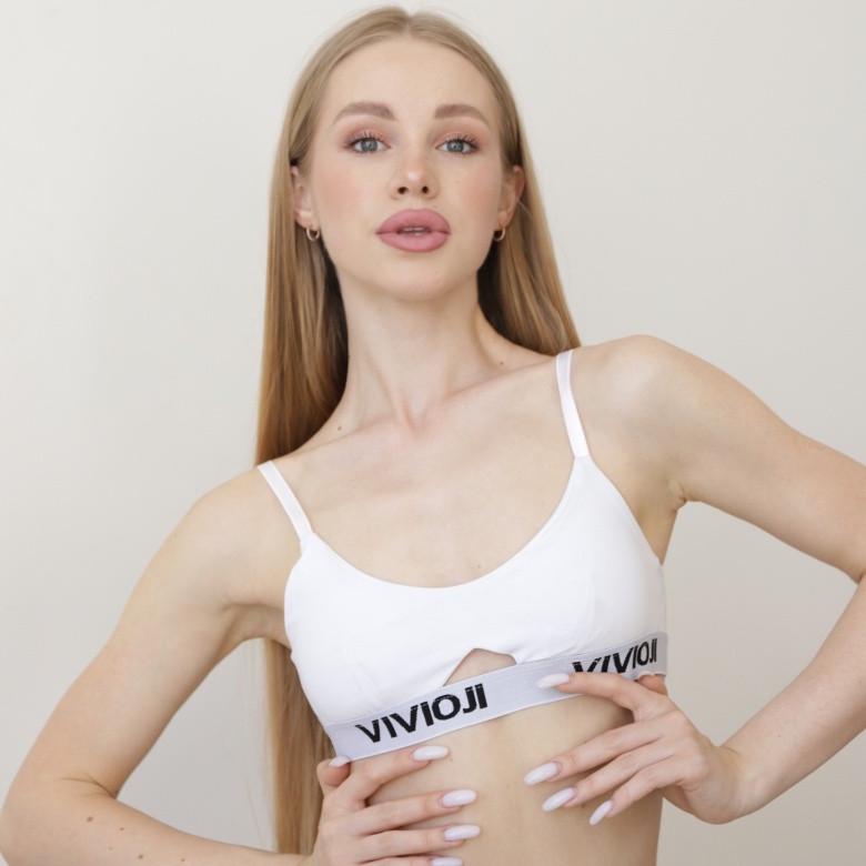 Топ жіночий Vivioji з розрізом Tpw-24-5 M Білий (14089)