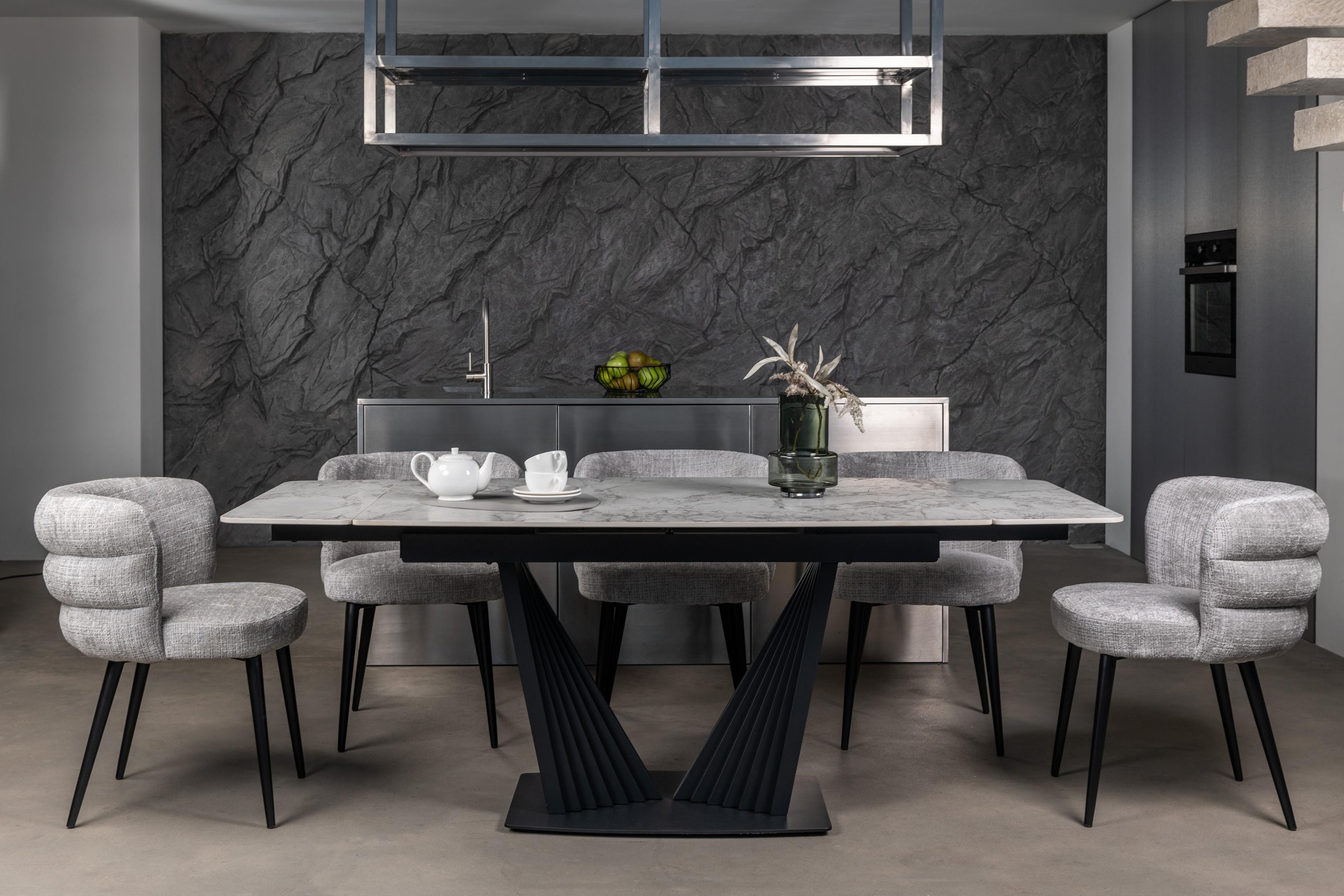 Стіл обідній розсувний Vetro Mebel Феліче 1400- 2000x900x760 мм Клауді грей/Чорний (TМL-1000-1) - фото 9 Стіл обідній розсувний Vetro Mebel Феліче 1400- 2000x900x760 мм Клауді грей/Чорний (TМL-1000-1) - фото 9
