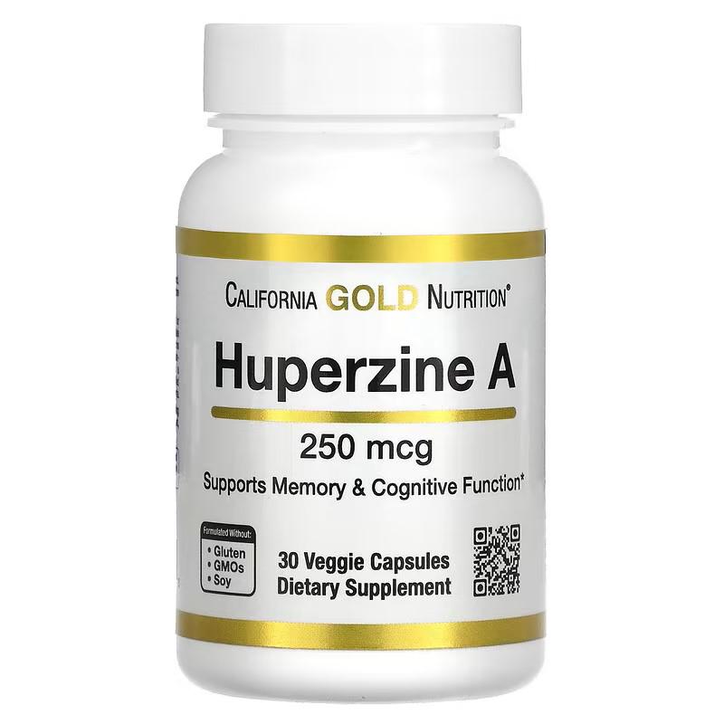 Гуперзин A California Gold Nutrition Huperzine A 250 mcg 30 veggie capsules