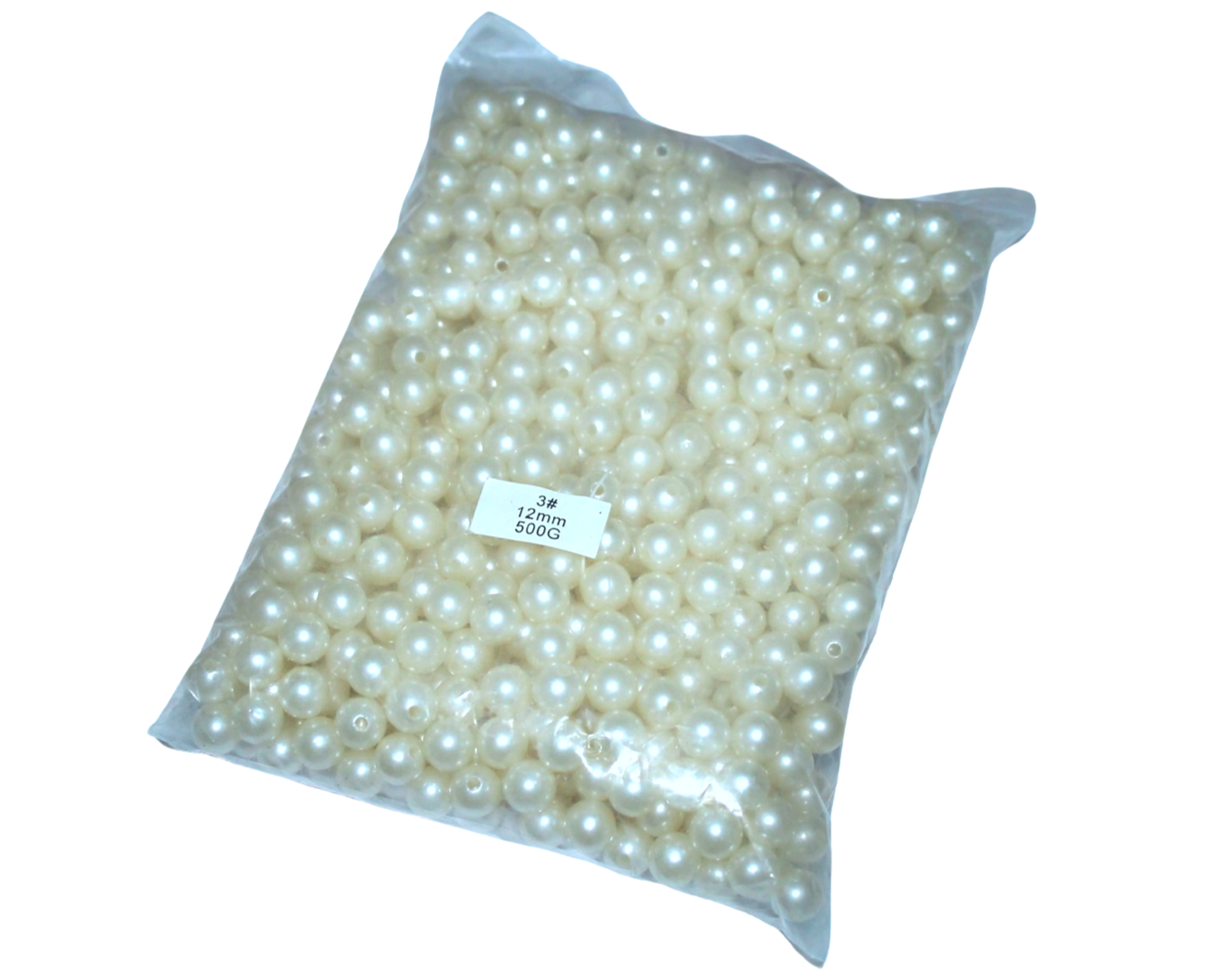 Бусины пластмассовые 500 г 12 мм Бежевый