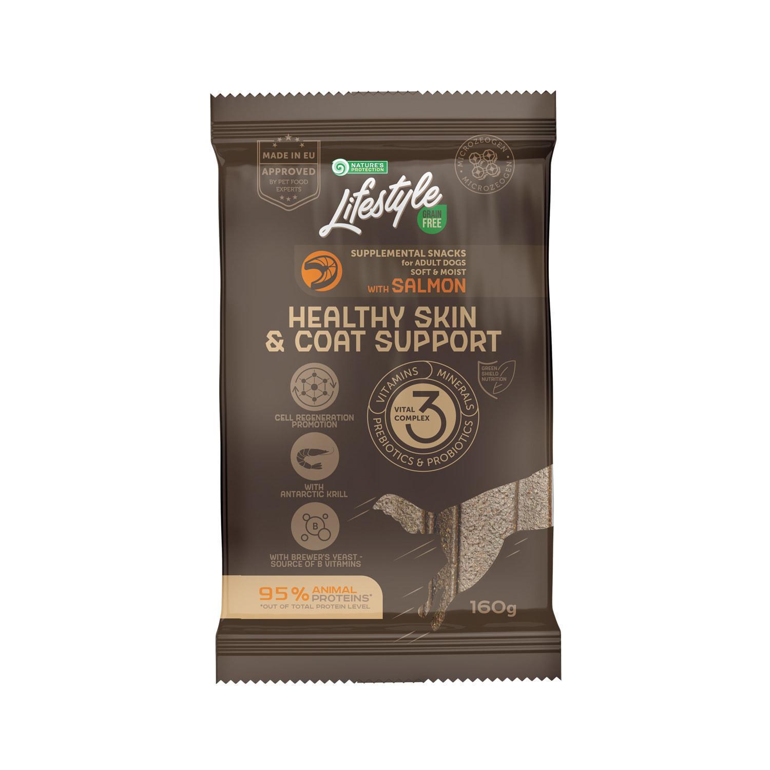 Ласощі для собак Nature's Protection Lifestyle Grain Free Salmon Healthy Skin & Coat Support 160г