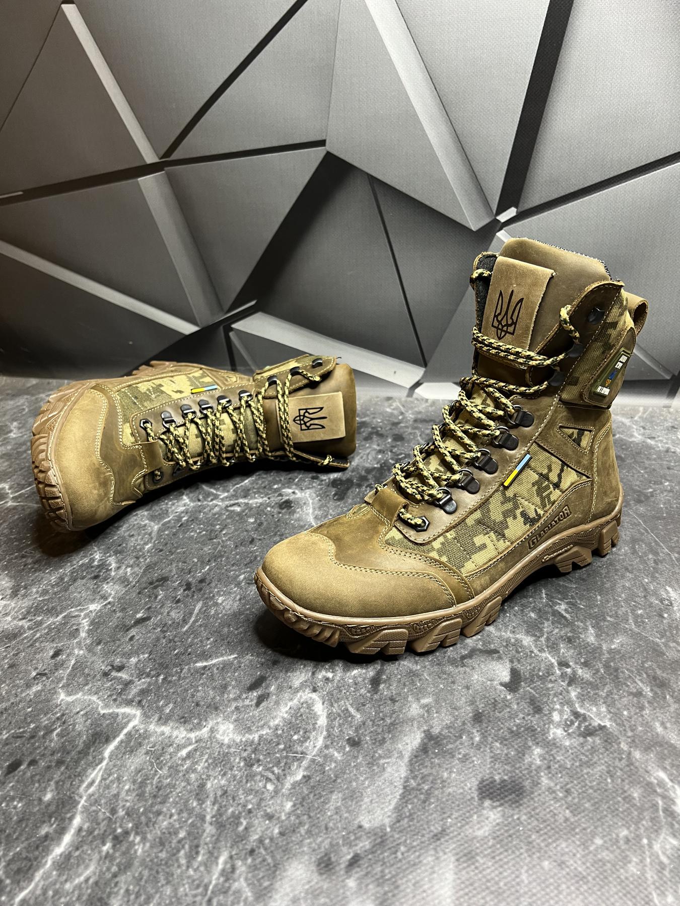 Берці чоловічі із натурального нубука/кордури демісезонні р. 40 Піксель/Койот - фото 2 Берці чоловічі із натурального нубука/кордури демісезонні р. 40 Піксель/Койот - фото 2