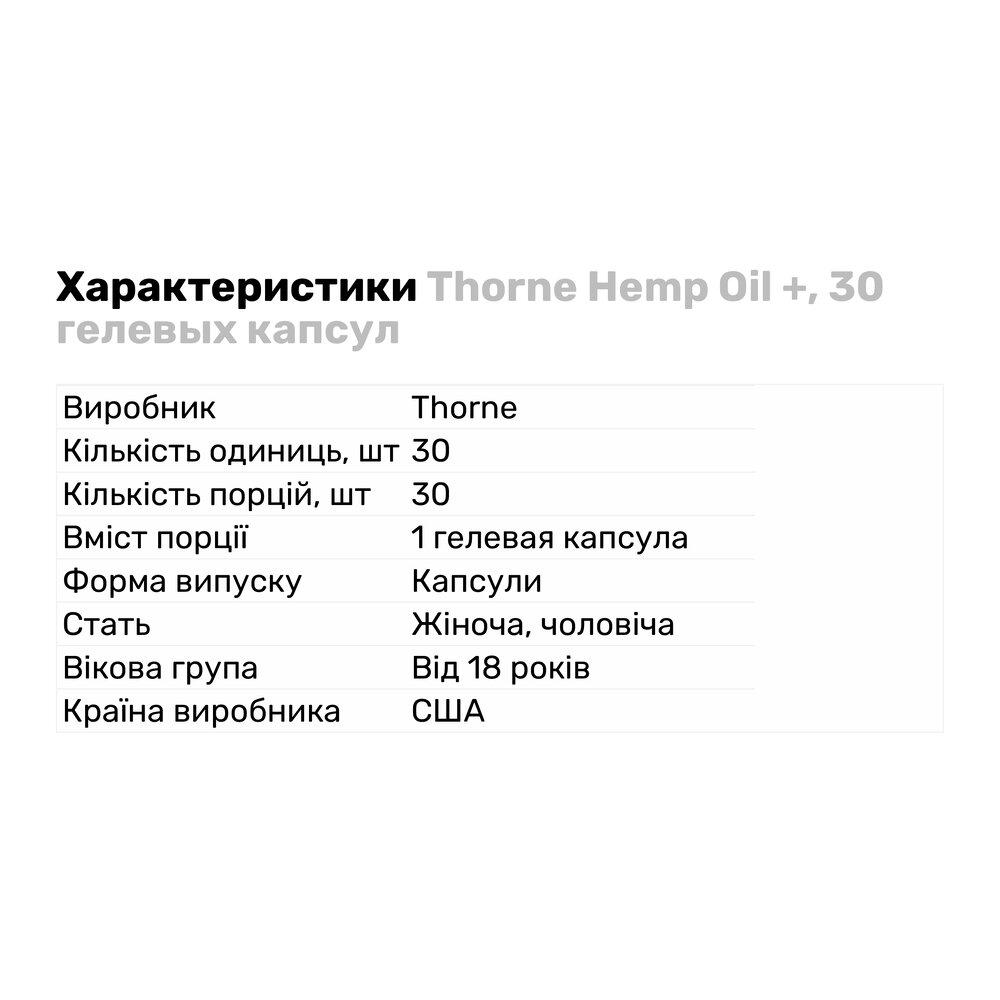 Натуральная добавка Thorne Hemp Oil + 30 гелевых капс. (5835) - фото 2