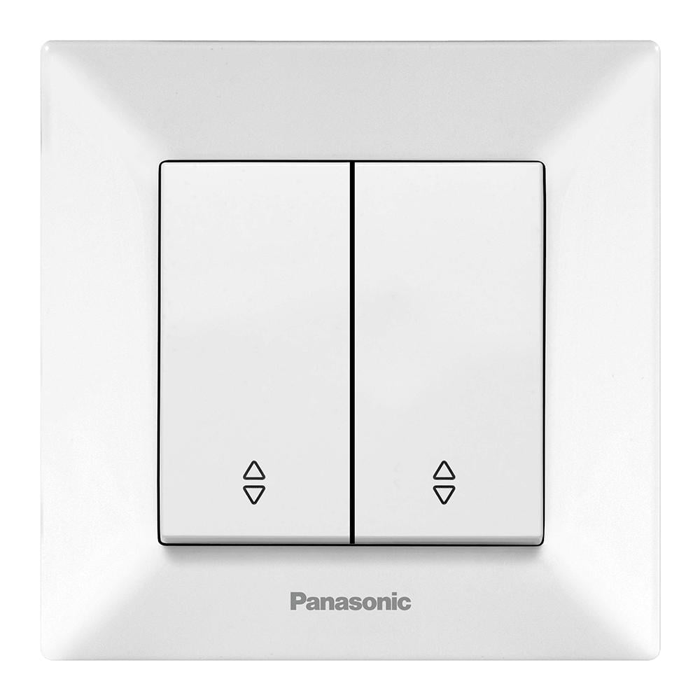 Вимикач Panasonic Arkedia Slim двоклавішний прохідний Білий (22845)