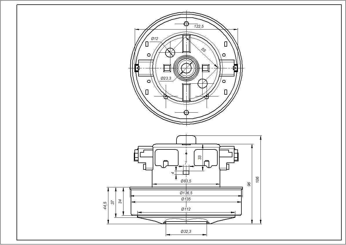 Двигатель пылесоса Samsung DJ31-00007S 1560W D 135/84 мм H 35/97 мм (00000000108) - фото 2